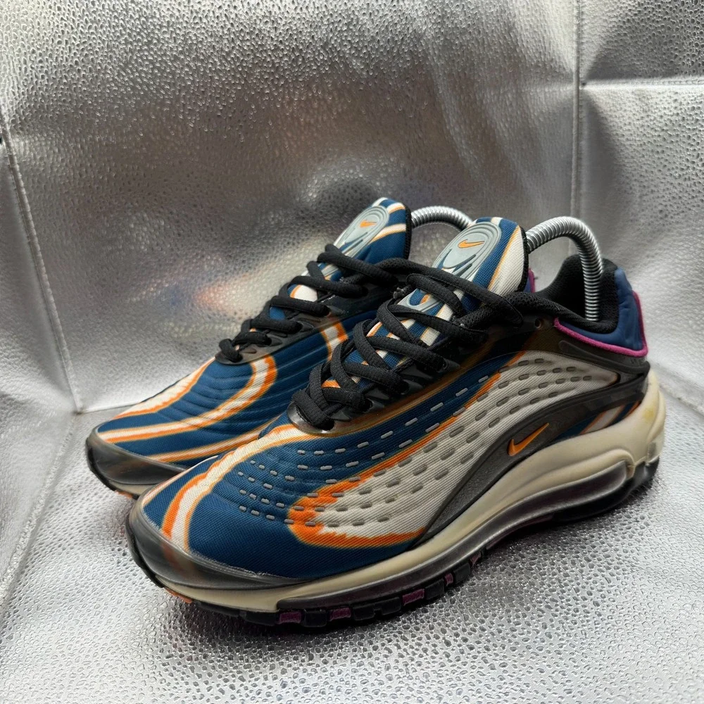 Size 6.5Y Nike Air Max Deluxe‎ Cool Gray Orange Kids Athletic Shoes AR0115-002